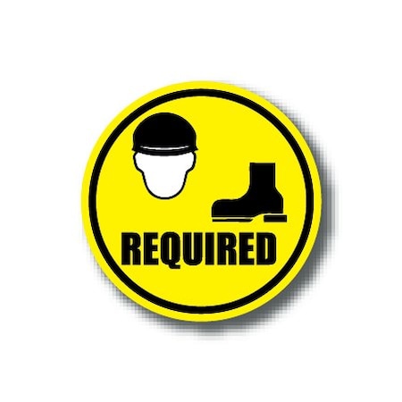 Ergomat 16in CIRCLE SIGNS - Hard Hat & Safety Shoes Required DSV-SIGN 256 #1616 -UEN
